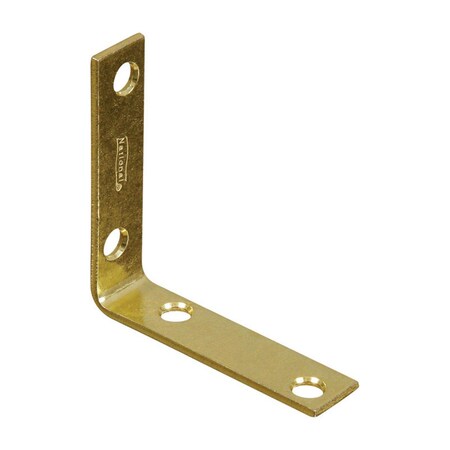 National Mfg Sales 2.5 x 0.62 in. Inside Corner Steel Brace, Brass Plated 5703871